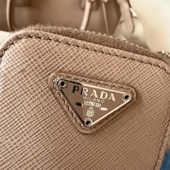 RARE Prada Saffiano leather top-handle bag cameo beige - Picture 10 of 13